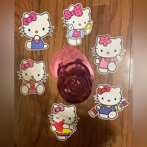 Hello kitty 6 Pieces Hanging Swirl Party Decor NEW